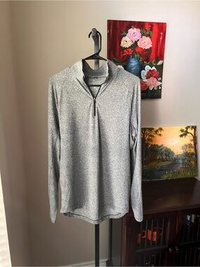 Lululemon Men's surge Gray Quarter-Zip Hoodie Sweater